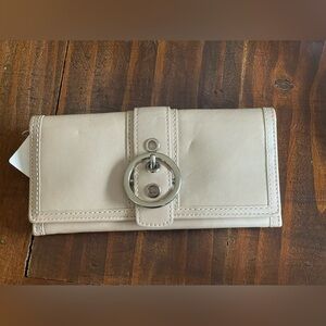 NWT Coach Bifold Wallet Met Light Pink - Flap Snap Closure Buckle Accent